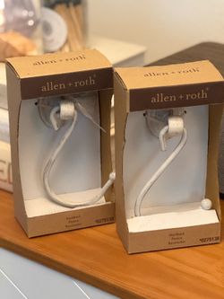 (NEW) Allen Roth 4.25” Antique White Curtain Holdbacks
