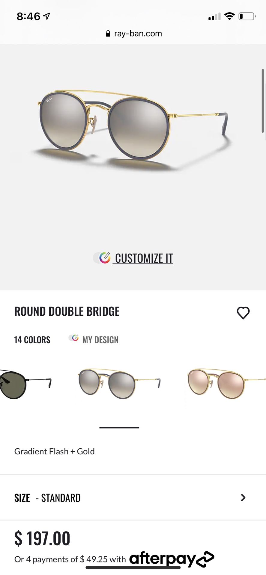 Rayban Round Gold Bridge Blue Circles Never Worn Comes With Everything