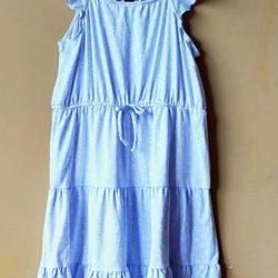 Ruffle Cascade floral Plush soft Sleeveless dress floral girls size XL extra Large