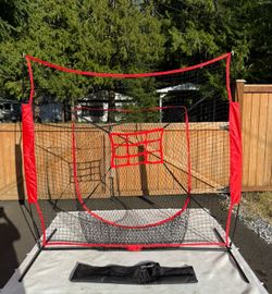 7 FT x 7 FT Baseball & Softball Practice Net with Strike Zone Target – Portable Batting & Pitching Training Net