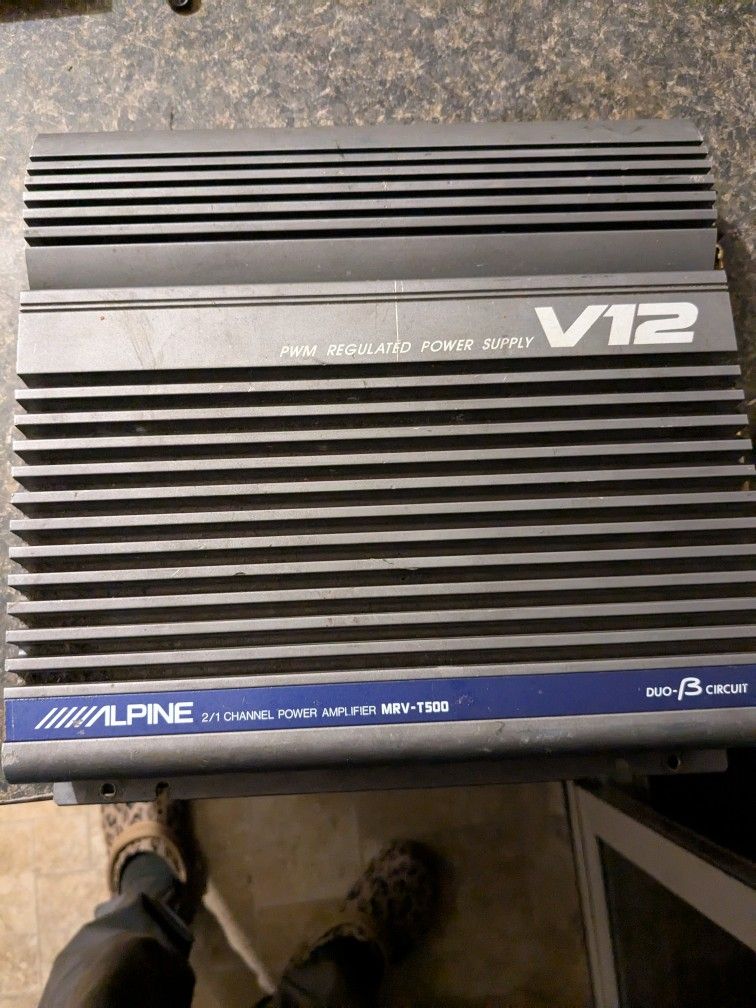 ALPINE 500W 1,2 CH Amplifier. MRV-T500 Power