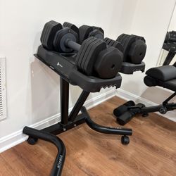 55 Lbs Adjustable Weights + Stand +FREE BENCH 