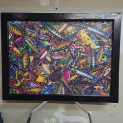 Framed Fishing Lure Puzzle