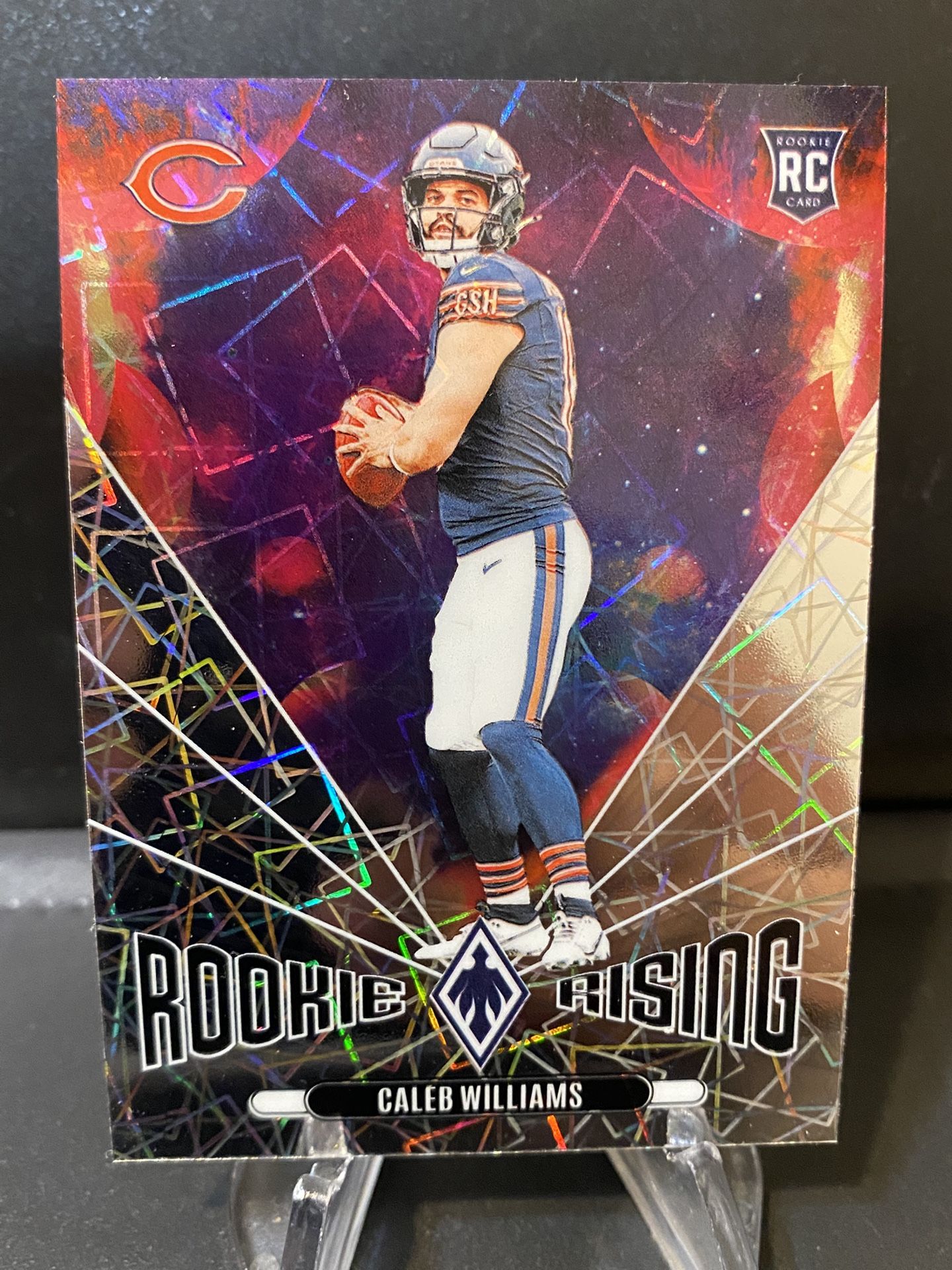 Caleb Williams Panini Phoenix, Rookie Rising Laser Prizm