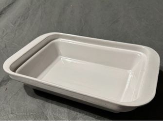 White Ceramic Rectangular Baking Dish