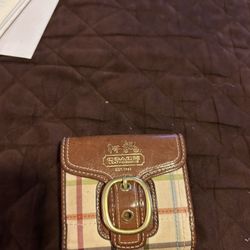 Coach Bleecker Tattersall French Bi-Fold Wallet