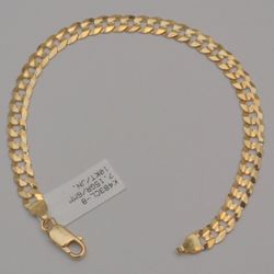 Gold chain 10k solid yellow cuban curb link bracelet 8.0 in 5.9 mm 7.1 grams