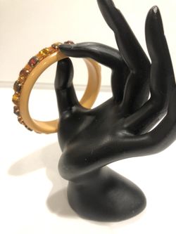 Vintage celluloid bangle with synthetic stones