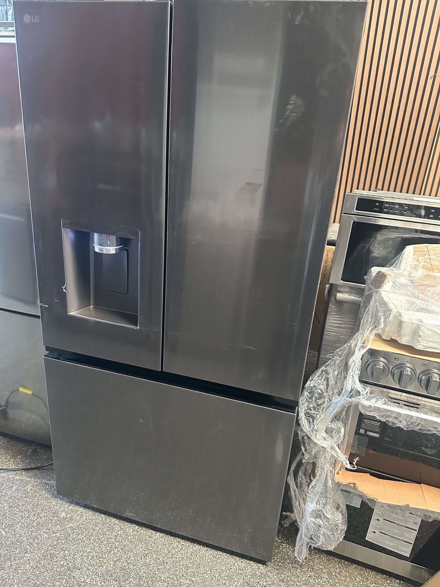 Counter Depth LG Refrigerator Black Stainless Steel French Door