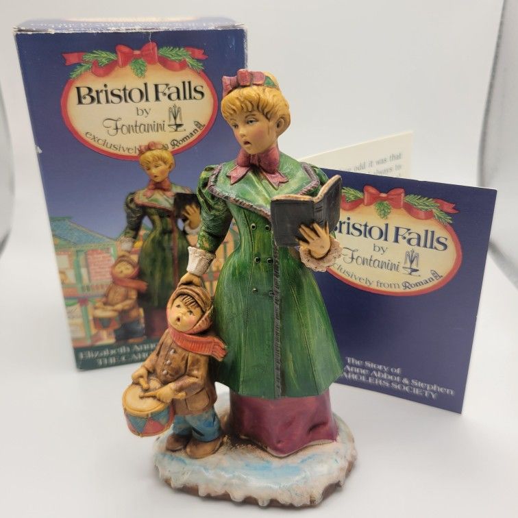 Vintage 1992 Bristol Falls Fontanini Carolers Society Elizabeth Abbot & Stephen