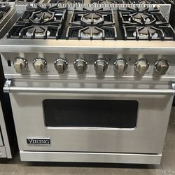 Viking 36”Wide Dual Fuel Range Stove Stainless Steel 