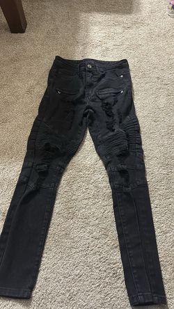 Rue 21 Supreme Flex Skinny Distressed Moto Jeans - Black - Size 28/30