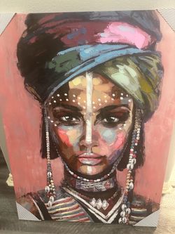 African-Inspired Portrait Canvas Wall Art - 40x30 - $30