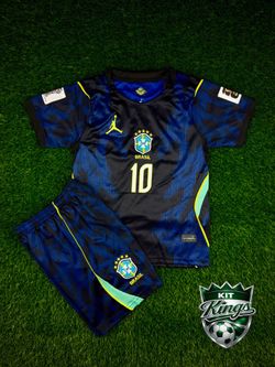 Brazil Soccer Jersey Kids Set Futbol Neymar JR World Cup Away New With Tags