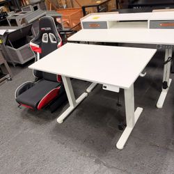Claiks Electric Height Adjustable Standing Desk, 40x24 Inch, White Smooth Height Adjustment, 3 Memory Presets, Cable Management Hub&Hook, Stable Steel