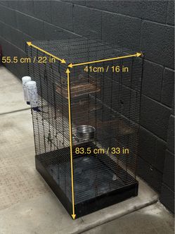 Small Animal Cage + 2 Water Bottles & Food Bowl