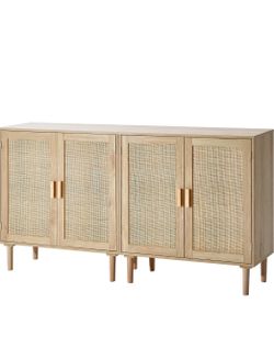 Rattan Buffet Cabinet with Storage,