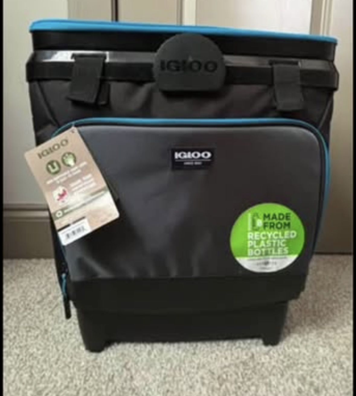 Igloo rolled cooler made from recycled plastic