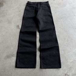 Bootcut Flared Wide Leg 13.5 Oz Raw Selvedge Denim Black Jeans - (31x36)