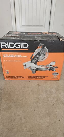 RIGID 15 Amp 10 in. Corded Dual Bevel Miter Saw with LED Cut Line Indicator