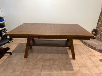 Solid Wood Dining Table - Walnut/Brown Finish