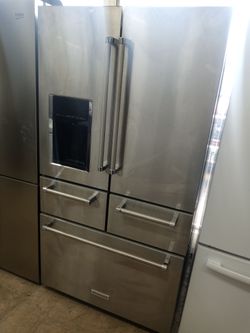 KitchenAid stainless steel 5-door french door refrigerator - Free delivery