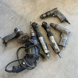 Air tools and a drill