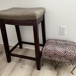 Bar Stool And Foot Stool