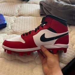 Jordan 1 Cleats Red