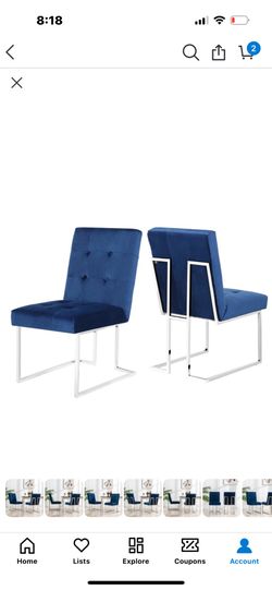 Set Of 4 Beautiful Blue Velvet Dining chairs