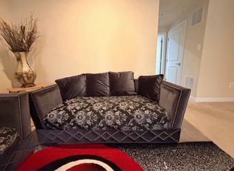 MOVING OUT SALE- 2 Luxury Black  Velvet Couches-  Move Out  Sale