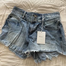 Kancan Denim Shorts Women’s M Raw Hem Frayed Blue Jean Shorts Size 9