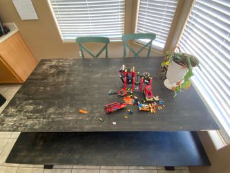 Table, bench chairs