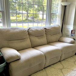 Set of 2 Dual Recliner Sofas – Plush & Comfortable Seating for 6 