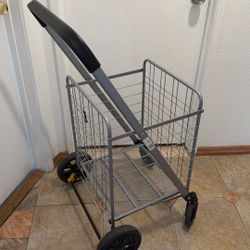 Cruiser Cart Deluxe 2 Steel Mobile Folding Utility Cart with Swivel Wheels, Silver, $95