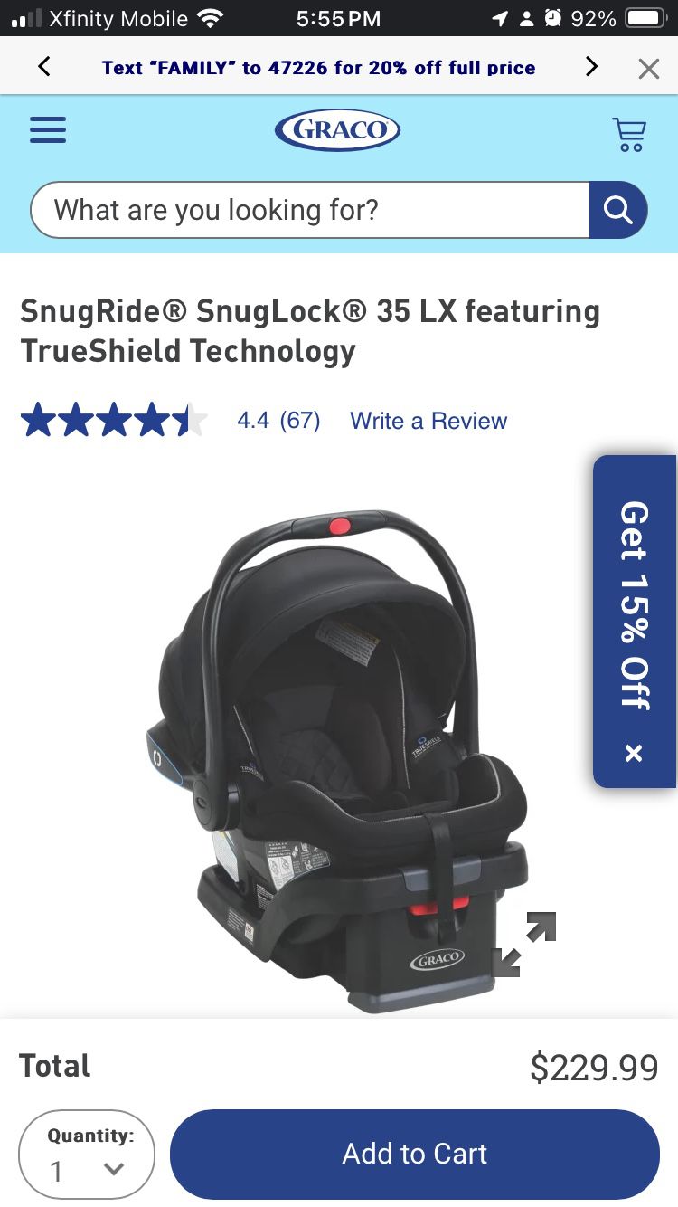 Graco Snug Fit New Born Baby Car Seat
