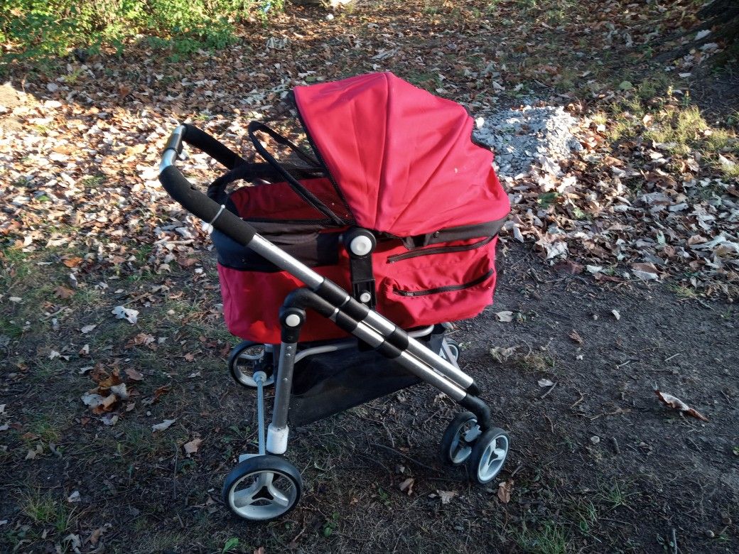Red And Black Dog Or Cat Stroller