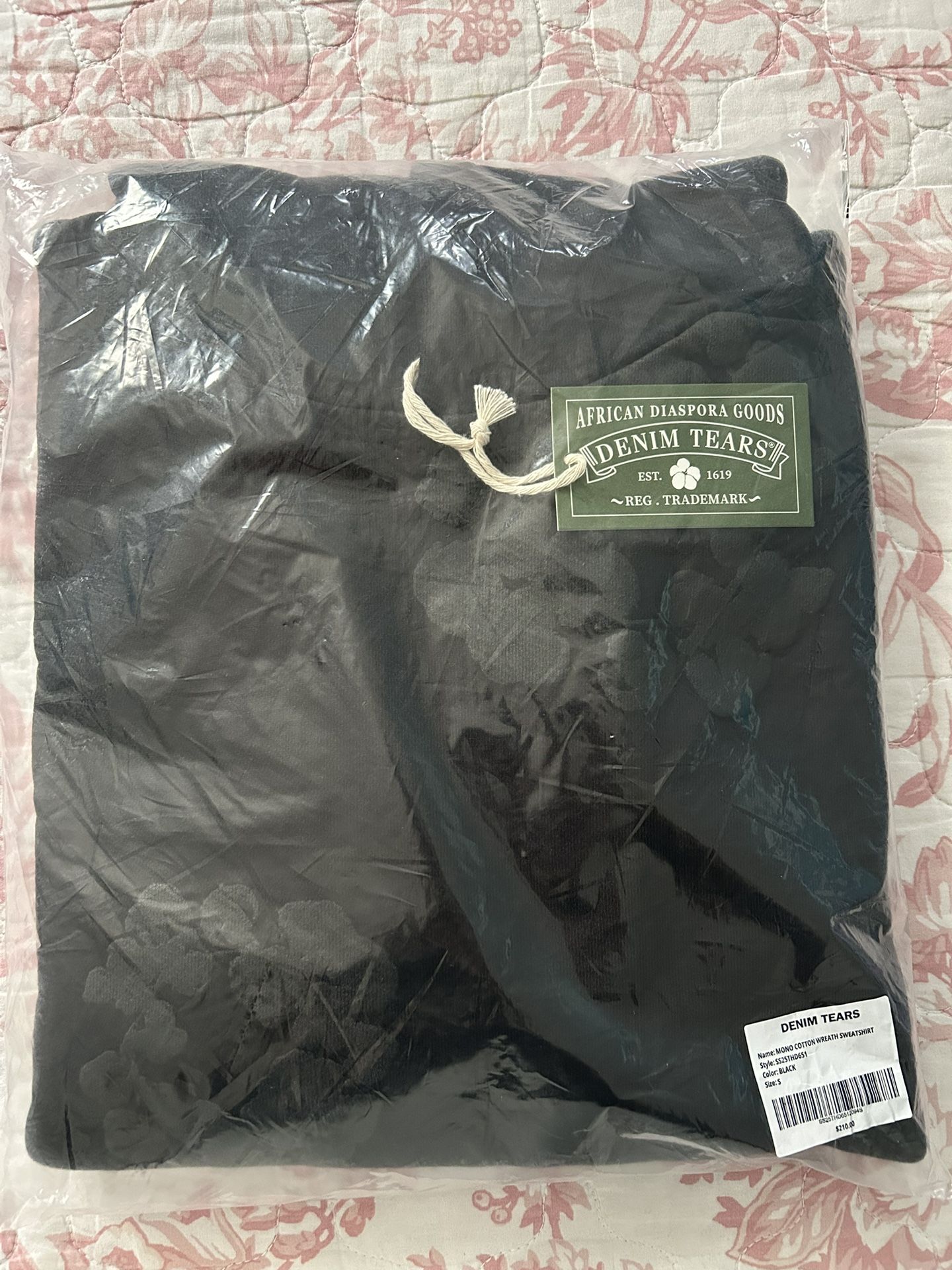 Denim Tears Mono Wreathe Black Hoodie