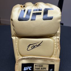 JEAN SILVA SIGNED AUTOGRAPHED UFC GLOVE GOLD FIGHTING NERDS