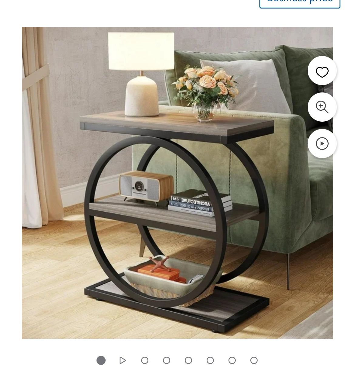Stylish End Table. 3 Tiers Gray Accented In Black