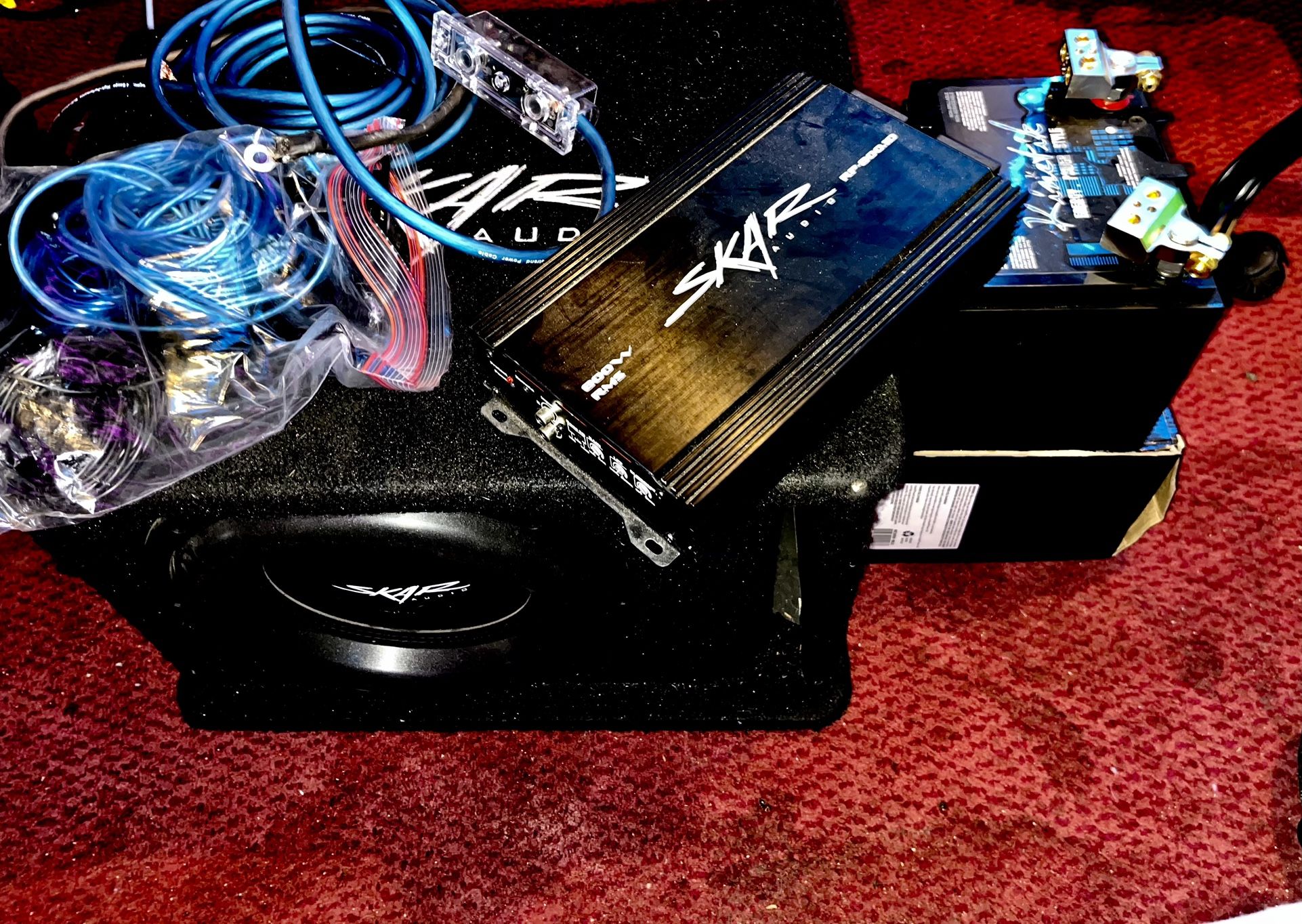 Skar Auto Sub And Amp And Battery