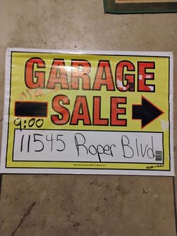 Garage sale 9:00