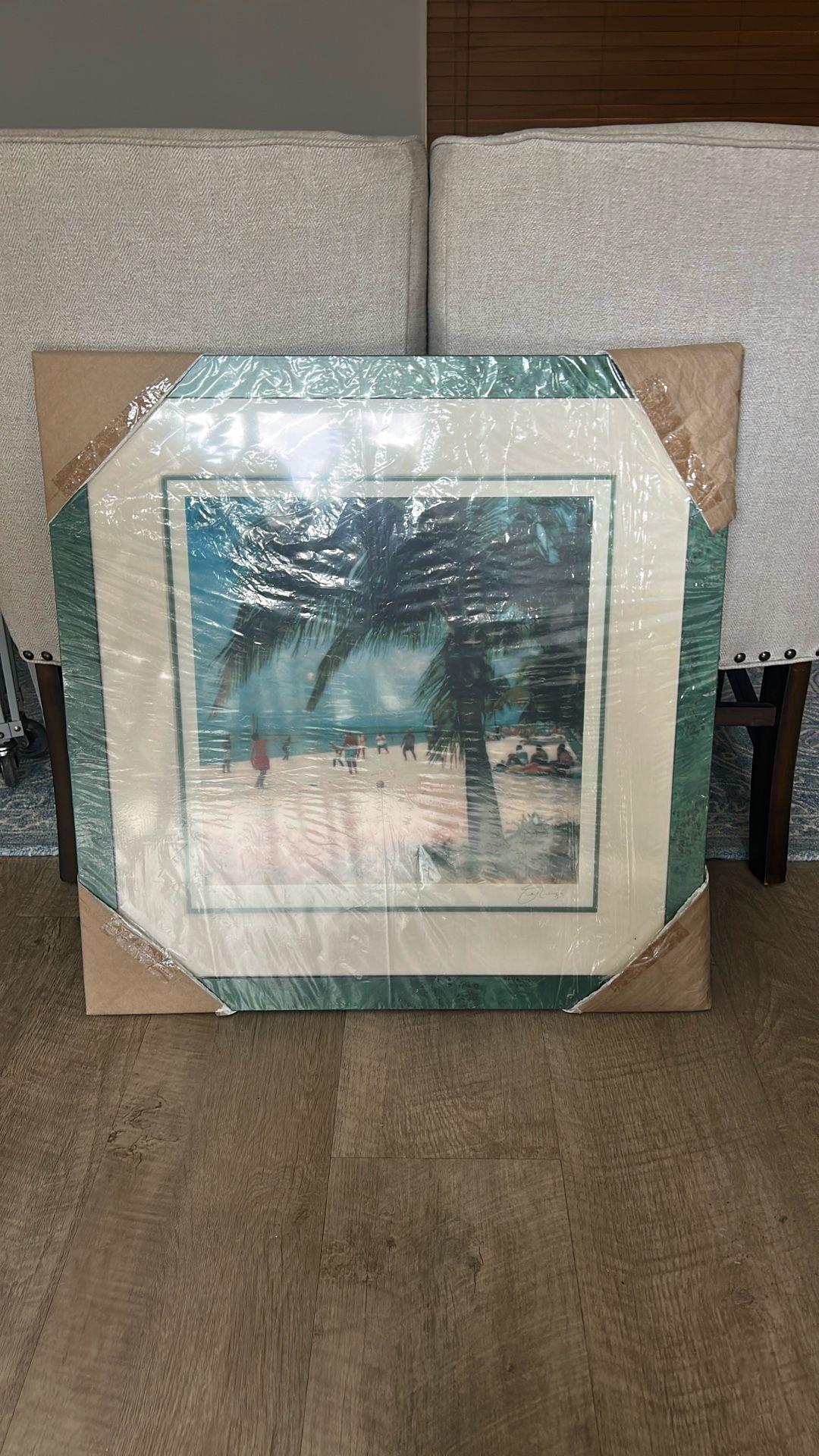 Volleyball Beach Photo Framed