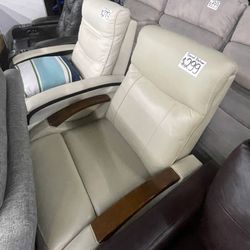 Light leather swivel glider recliner