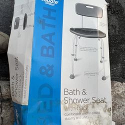 Bath & Shower Seat with Back (Equate) – New/Open Box