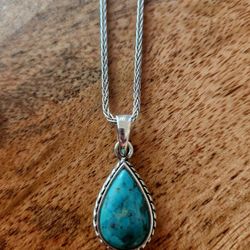 SS Morenci Turquoise Pendant Necklace
