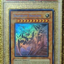 💎👻🔥NEW PSA 8 MISPRINT RAINBOW DRAGON GHOST RARE 2007 YUGIOH CARD TAEV-EN006