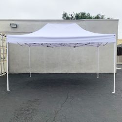 New $155 Heavy-Duty 10x15 FT Outdoor Ez Pop Up Canopy Party Tent Instant Shades w/ Carry Bag (White, Blue) 