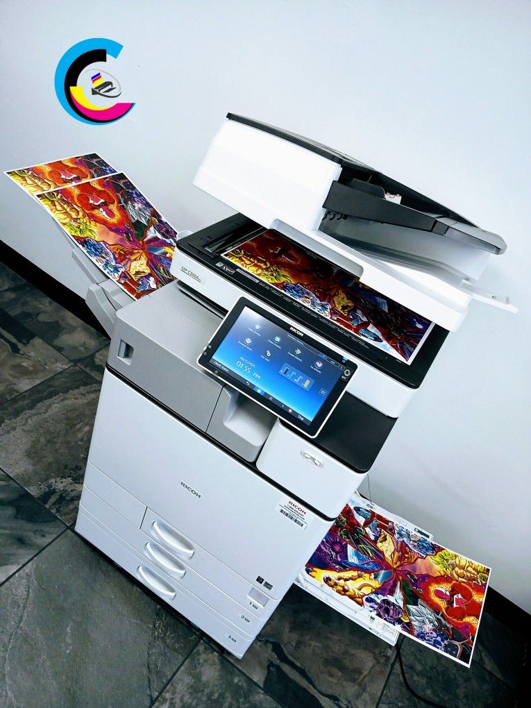 Laser Printer RICOH MP C3004ex || PRINTS Automatically Double-Sided || Touch Screen || Speed Up To 30ppm || W/ INTERNAL STAPLING FINISHER ||