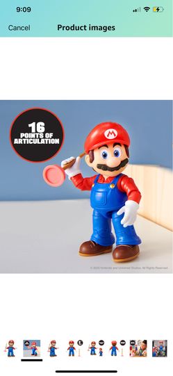 (NEW) The Super Mario Bros. Movie: Mario Figure with Plunger Accessory (Perfect Gift for Mario Fans)